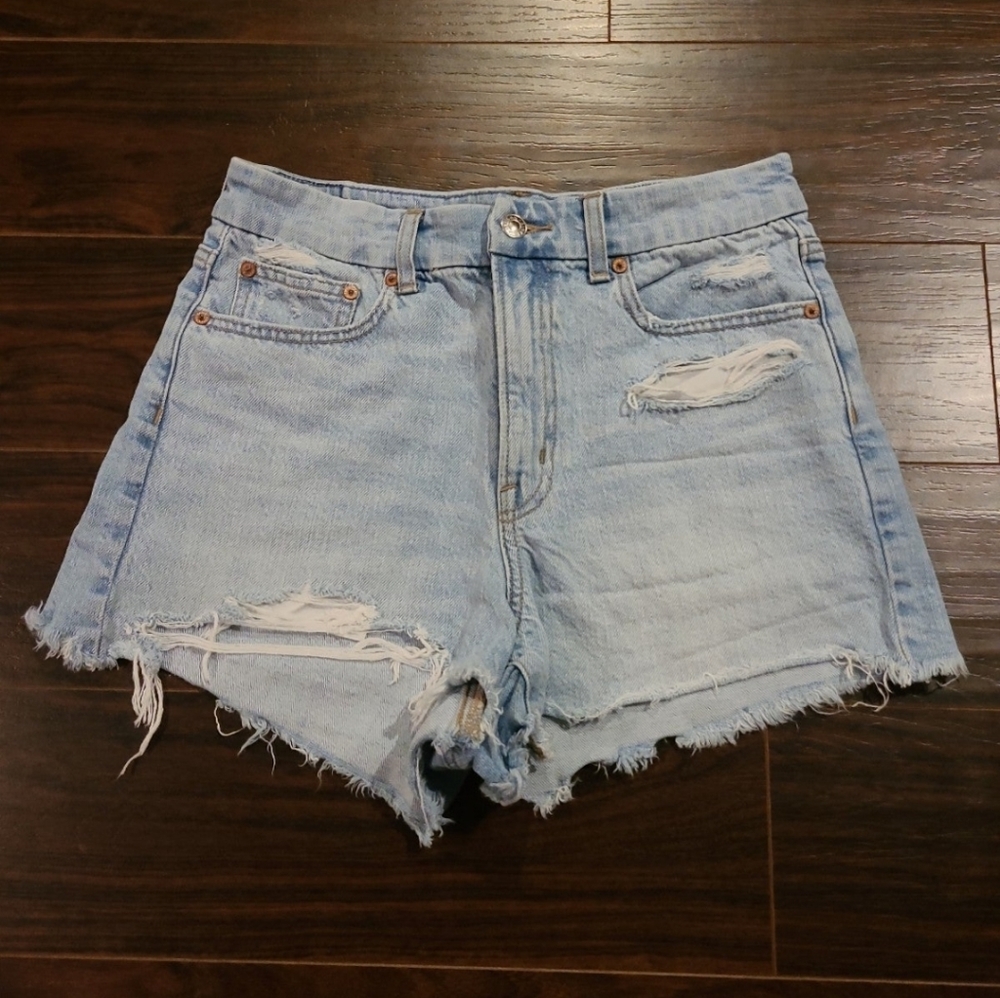 AE Strigid Denim Curvy Highest Waist '90s Boyfriend Short - Size 4